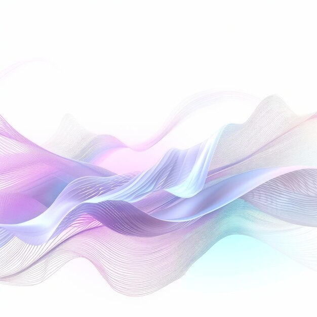 Elemento di progettazione delle linee di flusso di liquido rendering 3D olografico a neon iridescente a onda curva in movimento