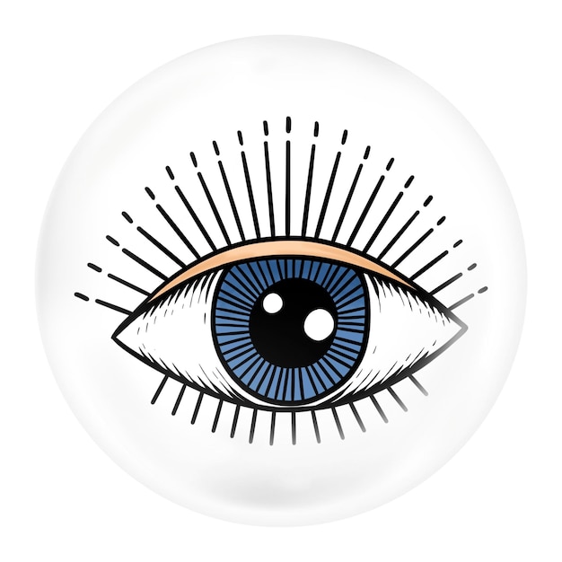 Elemento png dell'illustrazione oculare nella bolla