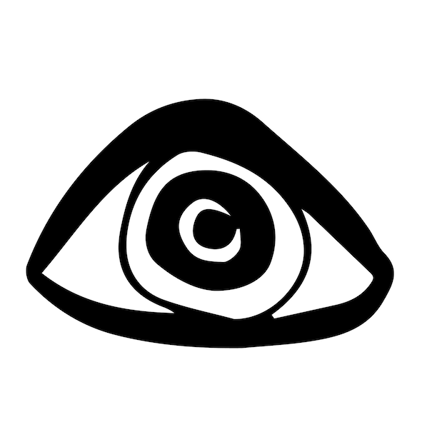 elemento vettoriale occhio doodle immagine in bianco e nero