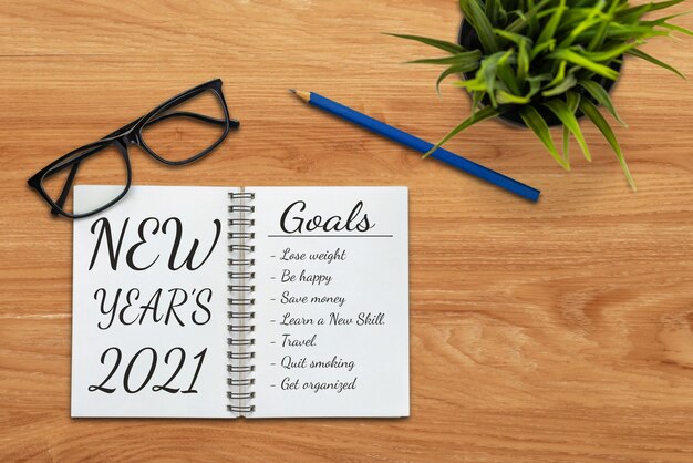 Elenco degli obiettivi per la risoluzione del felice anno nuovo 2021