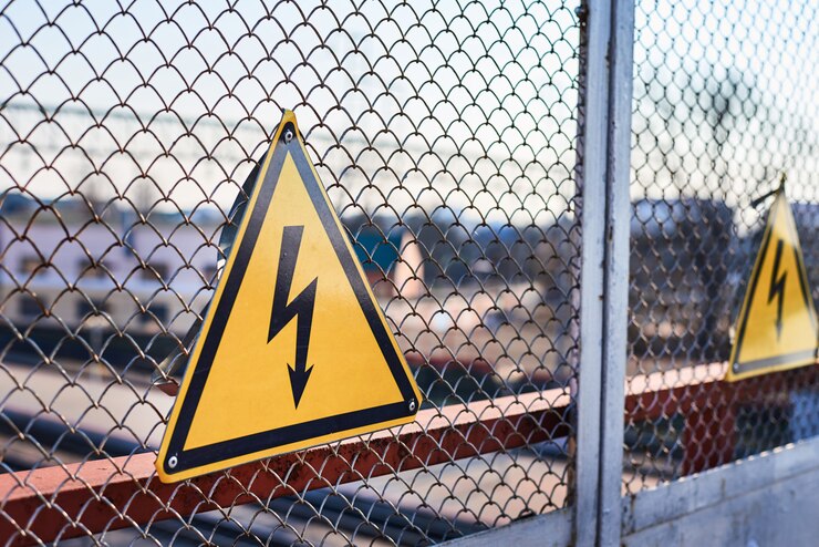 Elettricità ad alta tensione in una stazione ferroviaria