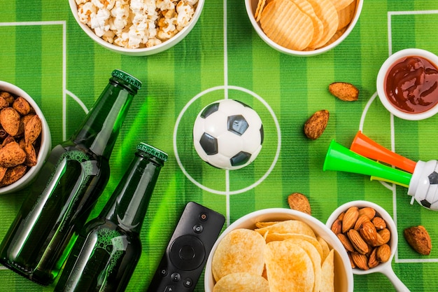 Elezione del cibo per le feste per la visione del campionato di calcio