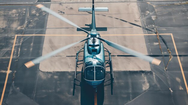 elicottero parcheggiato sulla pista dell'aeroporto durante il giorno