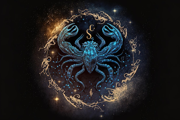 Emblema dello Scorpione cielo notturno e segno zodiacale