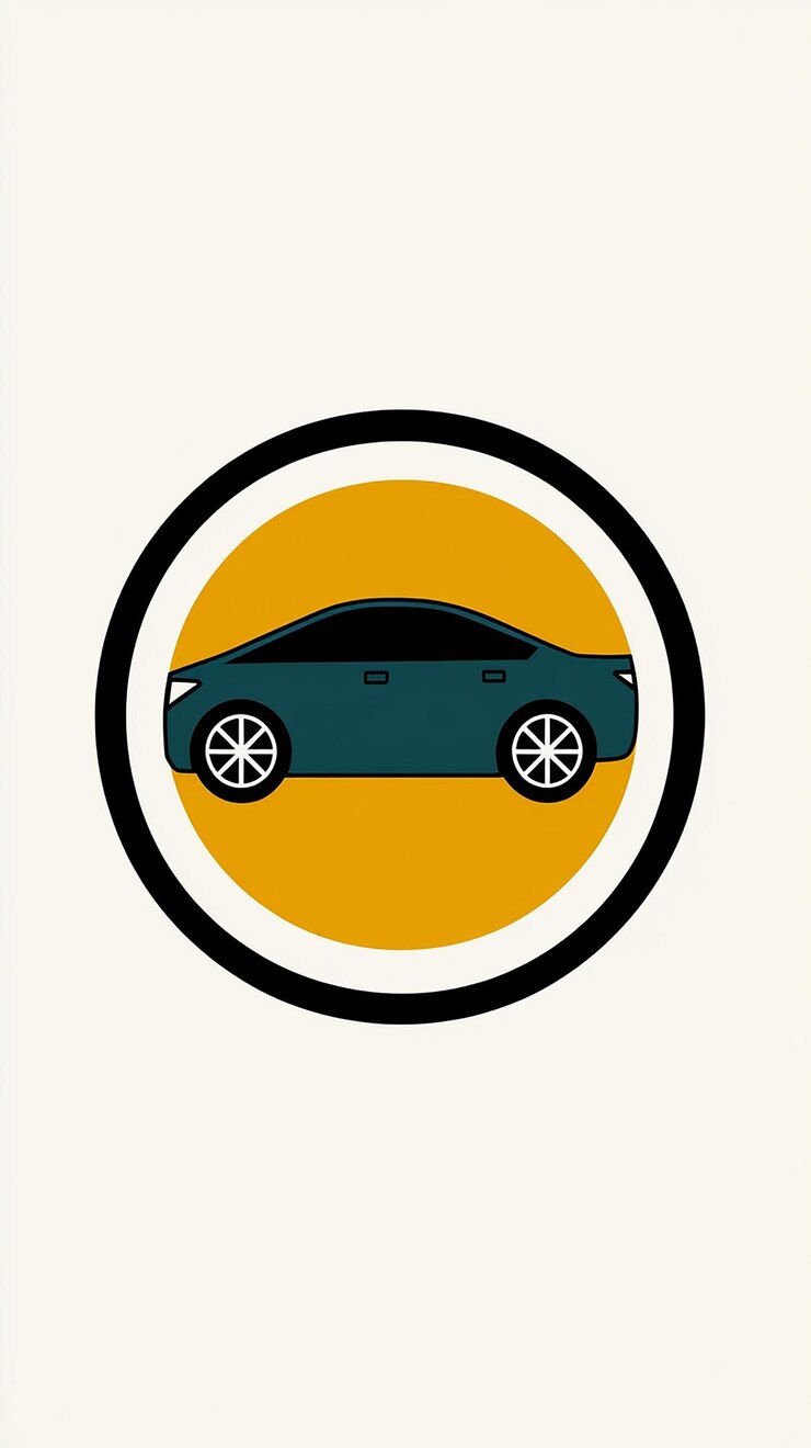 Foto emblema per un marchio di finanza automobilistica incorniciato in un cerchio professional branding design