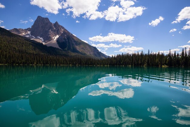 Emerald Lake durante una vibrante giornata estiva di sole