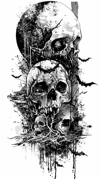 Emo Grunge Estetico Gotico Teschio Gotico Halloween Vintage teschio spaventoso Texture morte dei morti