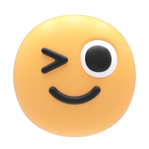 Emoji 3D con ojo entrecerrado