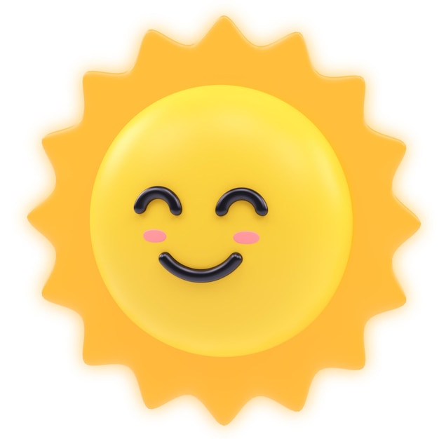 Emoji 3d di sole felice