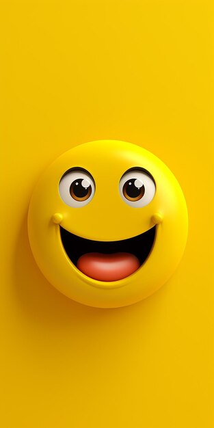 Emoji 3D faccia sorridente gialla con carta da parati sorridente