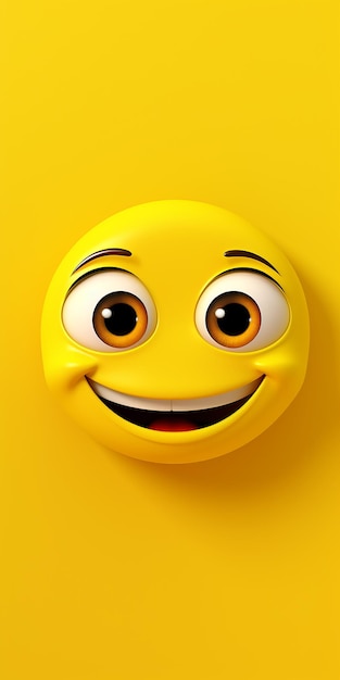 Emoji 3D faccia sorridente gialla con carta da parati sorridente