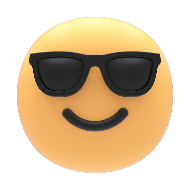 Emoji 3D felice con occhiali