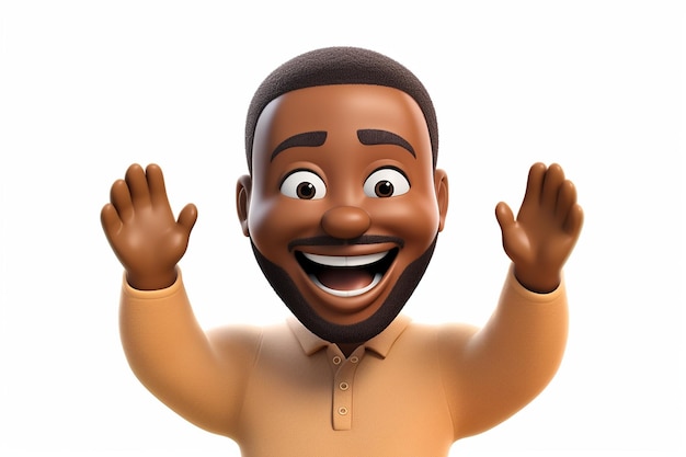 Emoji 3D Felice uomo afroamericano