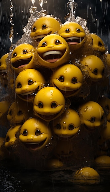 Emoji 3D in acqua Un concetto creativo e giocoso