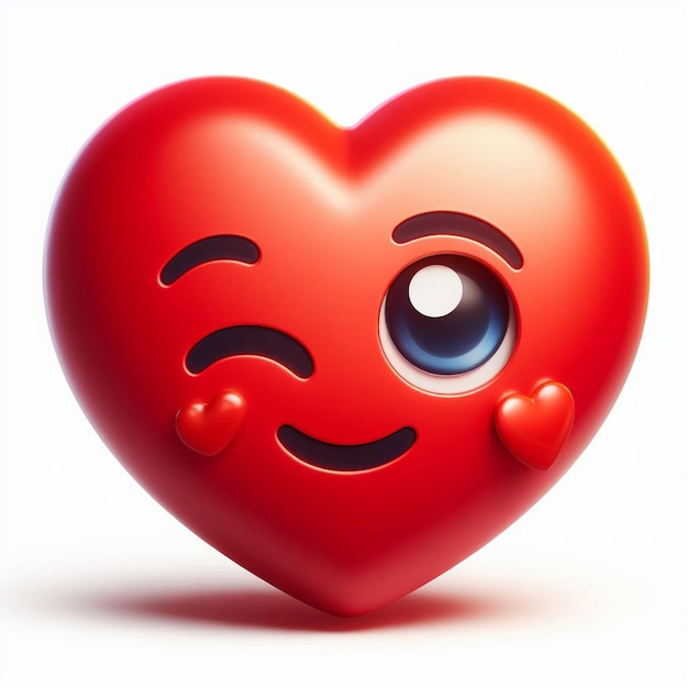 Emoji a forma di cuore rosso isolati su bianco