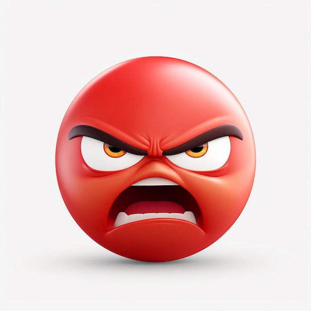 Emoji Angry Face su sfondo bianco ad alta qualità 4k hdr