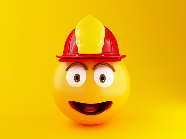 Emoji del vigile del fuoco 3d con helment