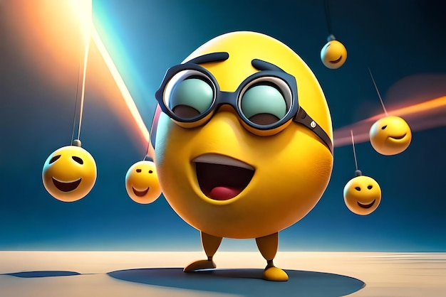 emoji divertenti concetto di illustrazione 3D emoji tristi emoji emoji felici