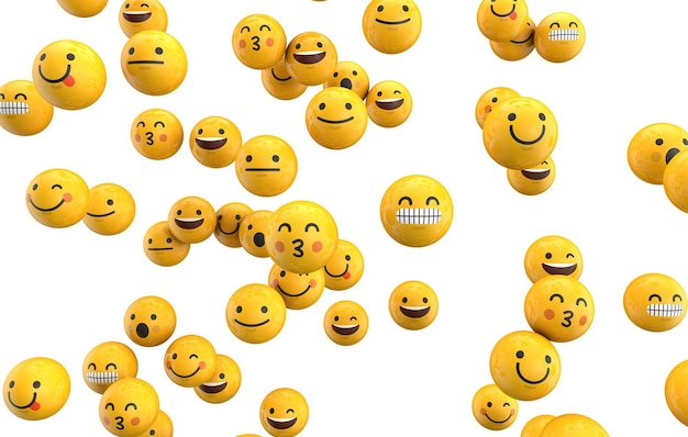 Emoji emoticon carattere sfondo raccolta 3D Rendering