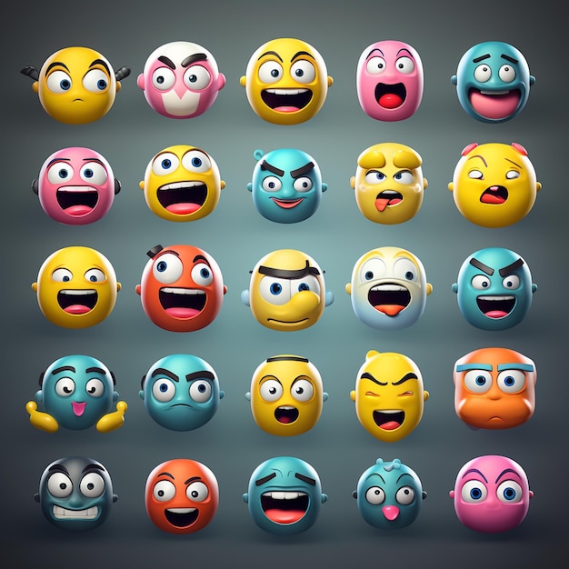 emoji emoticons set di emoji