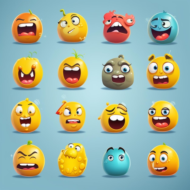 emoji emoticons set di emoji