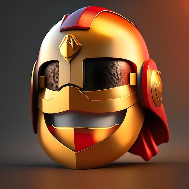 Emoji eroe cavaliere con casco in 3d Generative AI