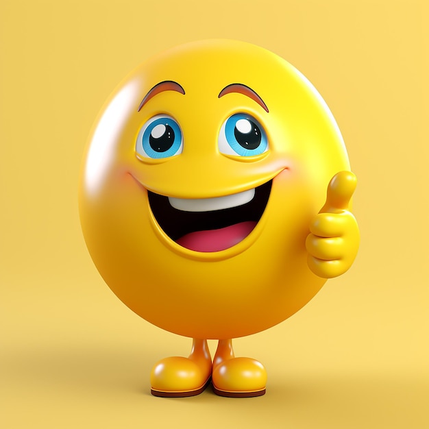 emoji giallo sorridente con gli occhi azzurri