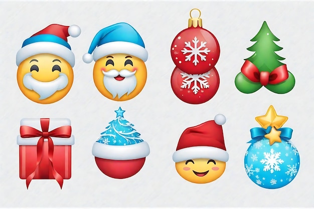 emoji set Jingle Bell scherzi sketch divertenti per le vacanze
