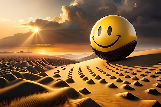 Emoji sorridente giallo felice creato con la tecnologia generativa AI