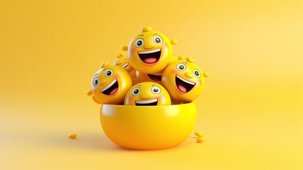 emoji sorriso illustrazione 3D emoji felice emoticon faccia sorridente clipart