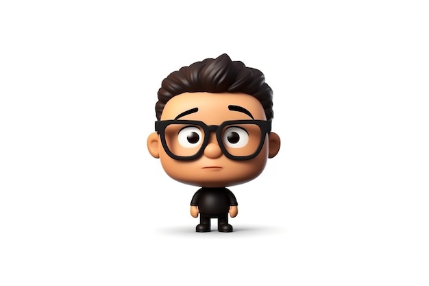 Emoji uomo con gli occhiali su sfondo trasparente AI