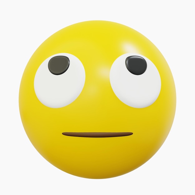 Emoticon 3d Rotolando gli occhi su emoji cartoon o palla gialla sorridente