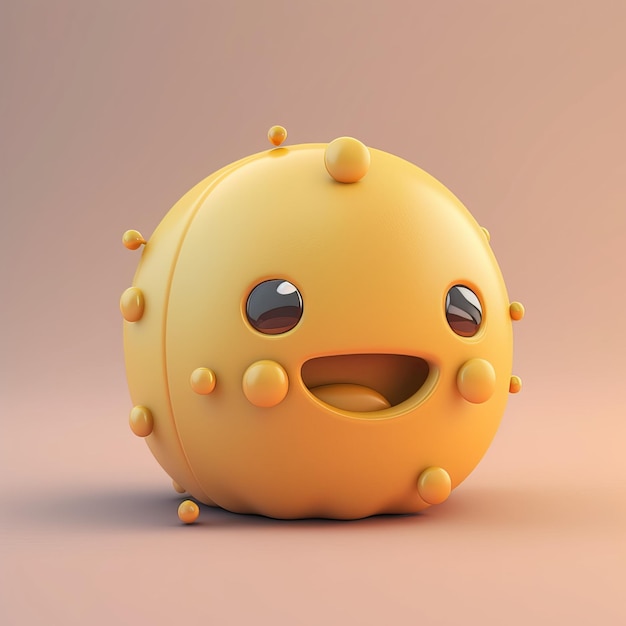 Emoticon carino con rendering 3D con dettagli elevati