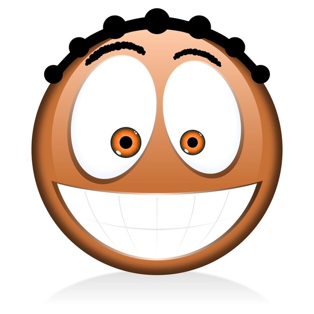 Emoticon emoji nero sorridente