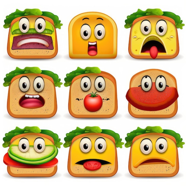 emoticon espressiva faccia pane emoji