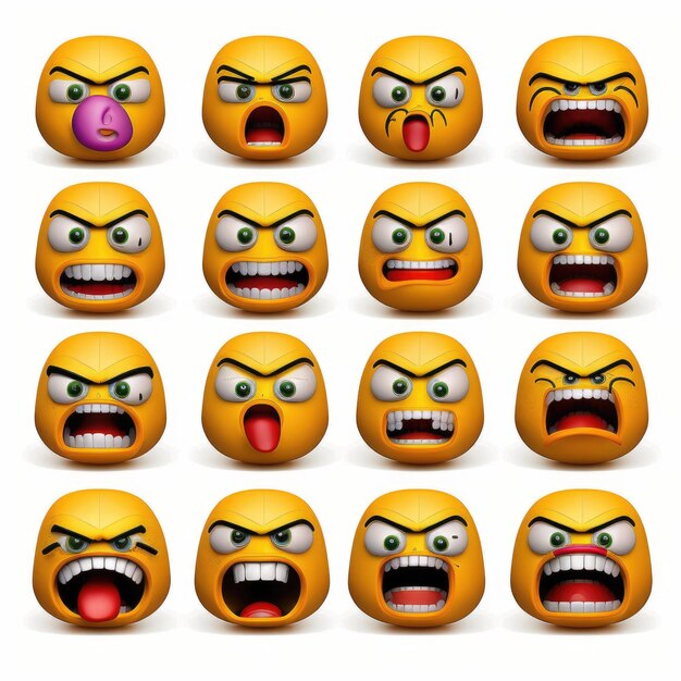 emoticon espressive faccia emoticon arrabbiate