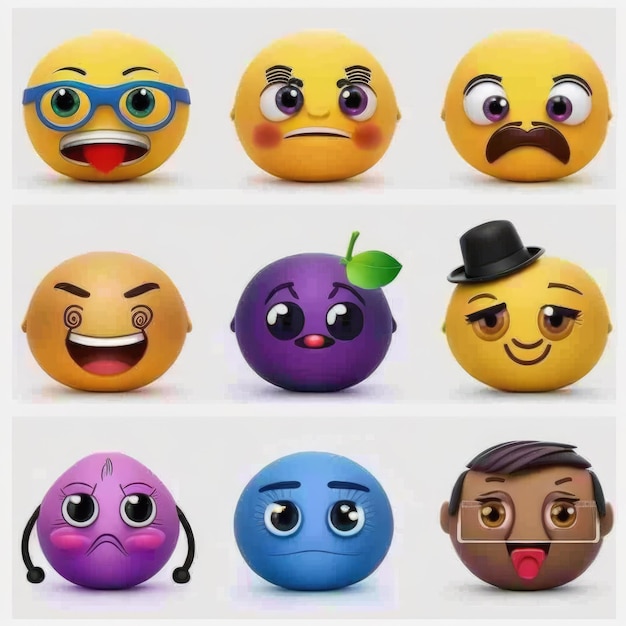 emoticon espressivo emoji di faccia colorato con inchiostro