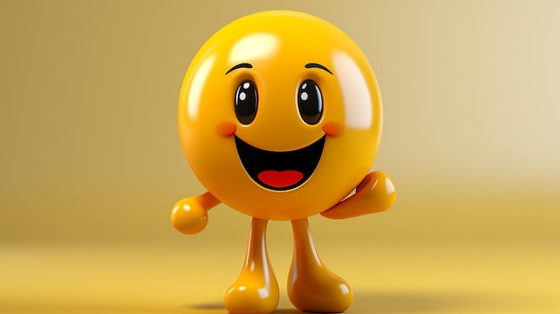 emoticon felicità emozione gioia iconica sorridente AI generativa 3D