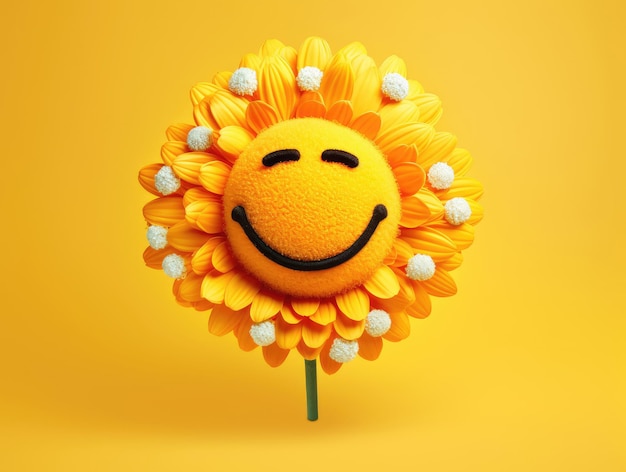 Emoticon girasole divertente per la giornata della salute mentale