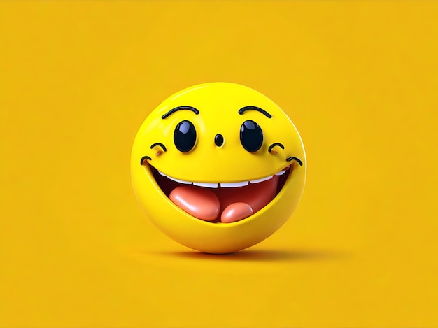 Emoticon sorriso su sfondo giallo