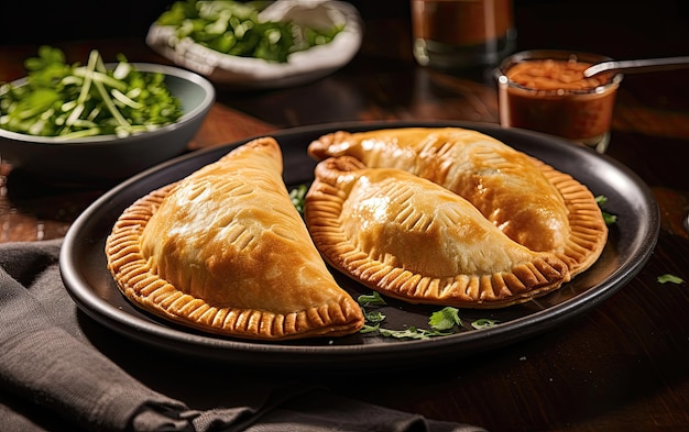 Empanadas deliziosamente cotti su un piatto