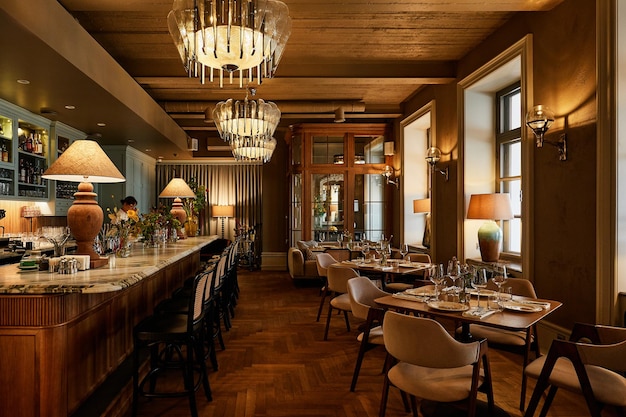 empty restaurant encourages people to visit luxury resort
