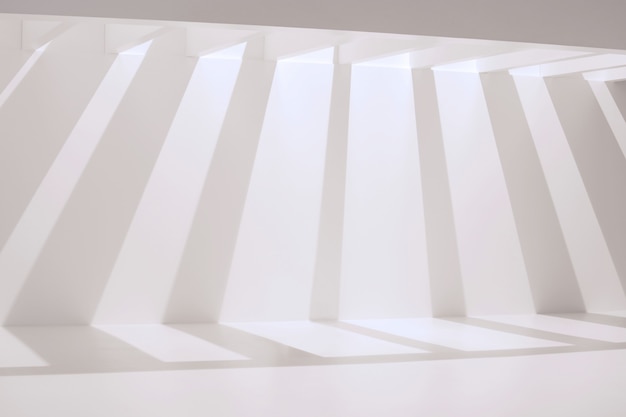 Empty white wall and stripe shadows