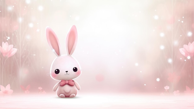 Enchanting Bunny in Whimsical Fantasy Adorabile illustrazione generata dall'AI