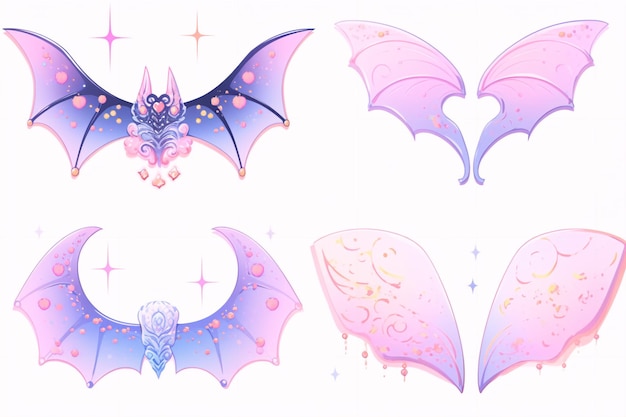 Enchanting Halloween Delights Cute Stickers amp Graphics con pipistrelli e fate rosa