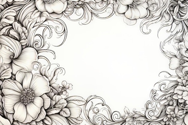 Enchanting Line Art Border in uno stupefacente rapporto di 32 aspetti