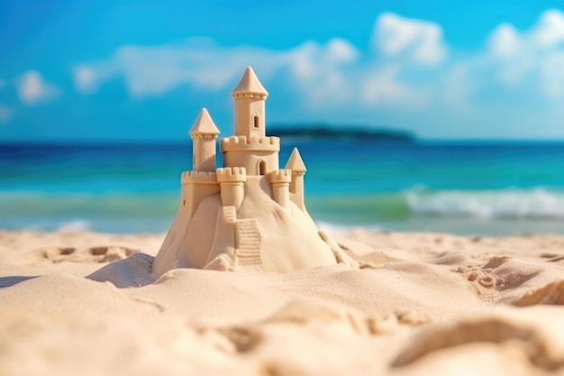 Enchanting Sand Castle Generative AI (Castello di sabbia incantevole)