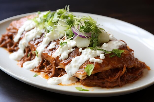 Enchilada greca con salsa tzatziki