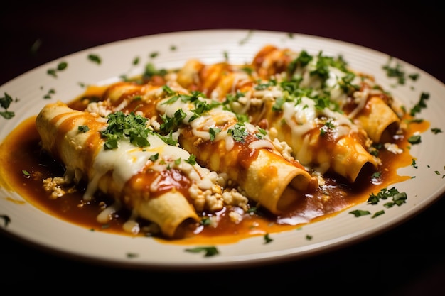 Enchiladas al formaggio cibo messicano