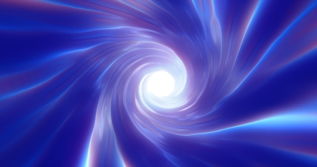 Energia astratta tunnel blu turbinio contorto dell'iperspazio cosmico magico luminoso incandescente futuristico